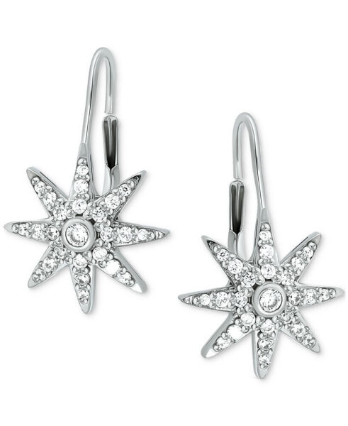 Cubic Zirconia Starburst Leverback Earrings, Created for Macy's