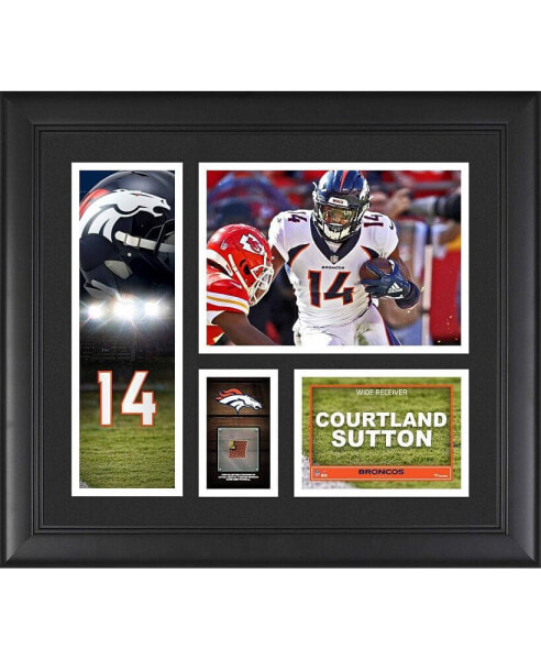Courtland Sutton Denver Broncos Framed 15" x 17" Player Collage with a Piece of Game-Used Ball