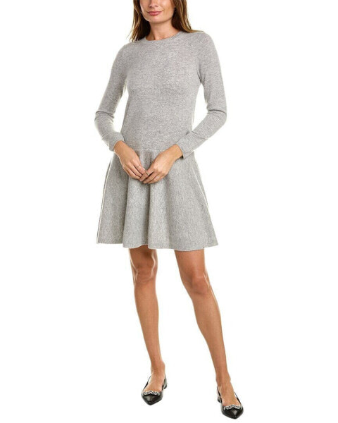 Sofiacashmere Drop-Waist Cashmere Flare Dress Women's Grey M