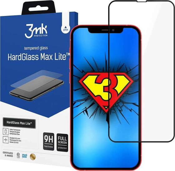 Защитное стекло 3MK HardGlass Max Lite iPhone 13 Mini 5.4" черное