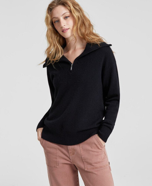 100% Cashmere Women's Quarter-Zip Sweater, Created for Macy's