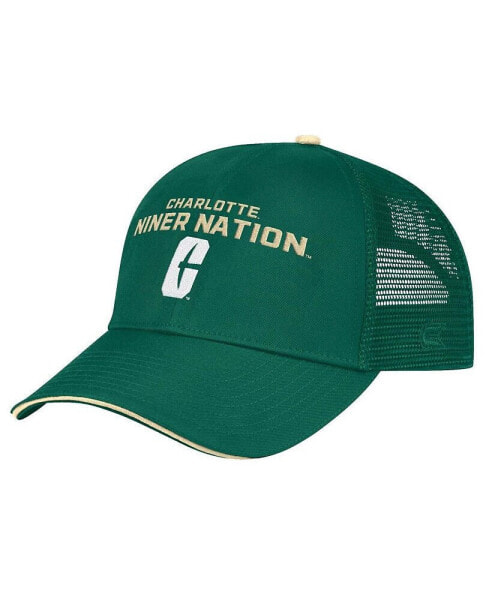 Men's Green Charlotte 49ers Wyatt Primary Team Trucker Adjustable Hat