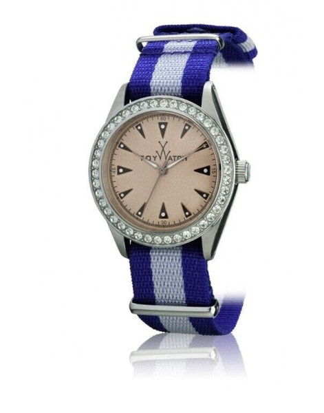 Toy Watch Women's Swarovski Crystals Stainless Steel Blue Gray Strap 36mm Watch