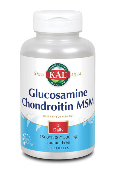 KAL Glucosamine Chondroitin And MSM Глюкозамин, хондроитин и МСМ 90 таблеток