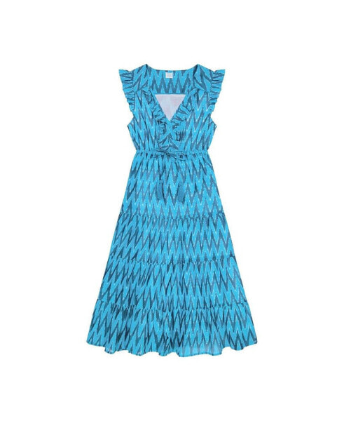 Women's Giselle Maxi Dress Turquoise Ikat