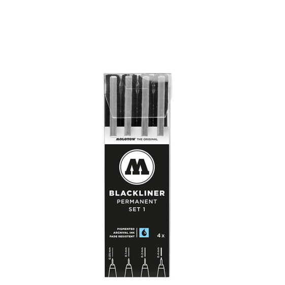 Molotow BLACKLINER Set 1 Fineliner-Set schwarz 4 St.
