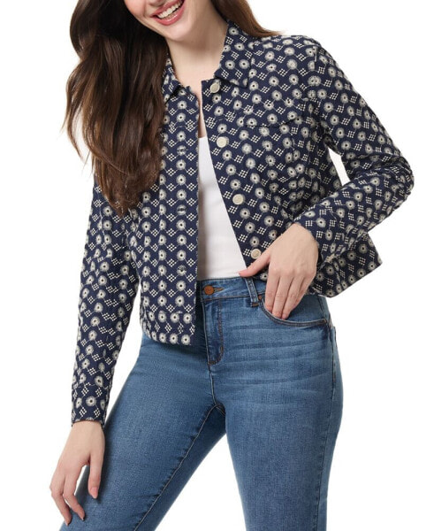 Women's Cotton Eyelet-Embroidered Jacket