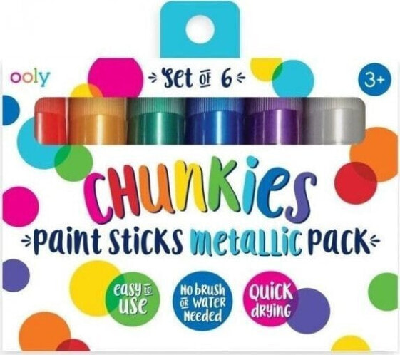 Краски меловые для рисования Chunkies Paint Sticks Metallic 6 шт Kolorowe Baloniki