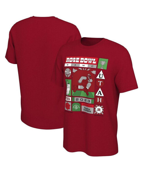 Men's Red Utah Utes 2023 Rose Bowl Illustrated T-shirt
