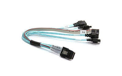 Supermicro IPASS -> 4 SATA Cable, 23-cm кабель SATA 0,23 m Синий CBL-0118L-02