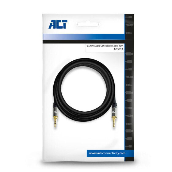 ACT AC3613 - 3.5mm - Male - 3.5mm - Male - 10 m - Black