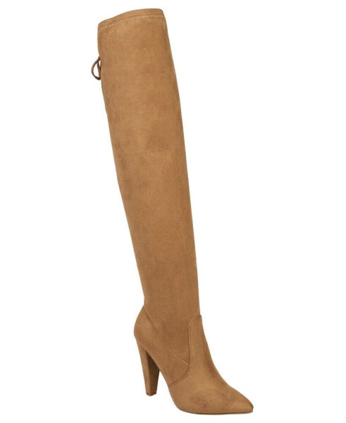 Women's Jordan Cone Heel Lace-up Over-The-Knee Boots