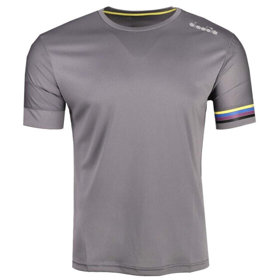 Diadora Core Running Crew Neck Short Sleeve Athletic T-Shirt Mens Grey Casual To