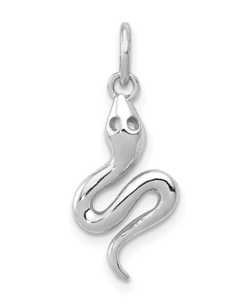 Polished Snake Charm in 14k White Gold