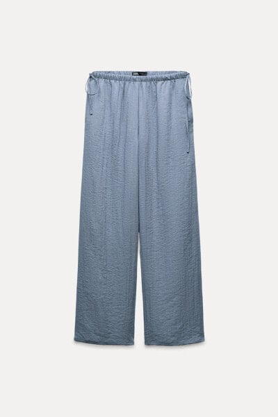 LINEN BLEND PALAZZO TROUSERS