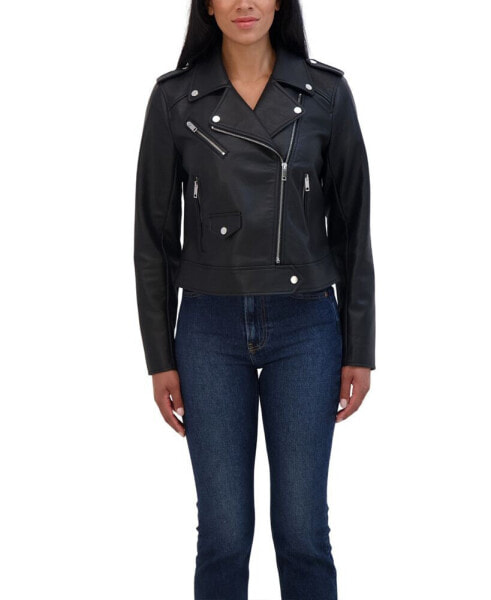 Women's Faux Leather Biker Jacket