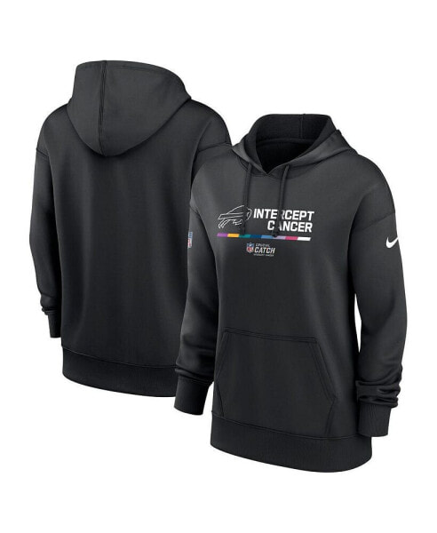 Women's Black Buffalo Bills 2022 NFL Crucial Catch Therma Performance Pullover Hoodie