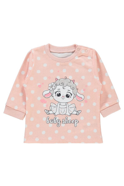 Kız Bebek Sweatshirt 3-18 Ay Pudra