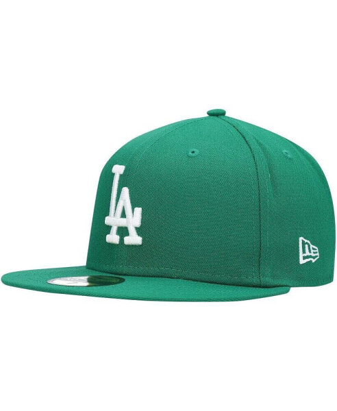Men's Green Los Angeles Dodgers Logo White 59FIFTY Fitted Hat