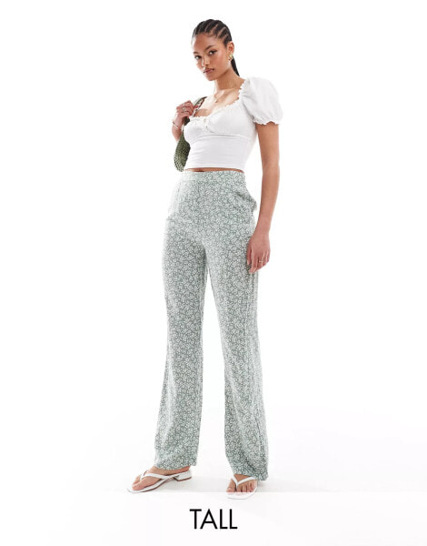 Vero Moda Tall – Hose mit weitem Bein und Salbeigrün