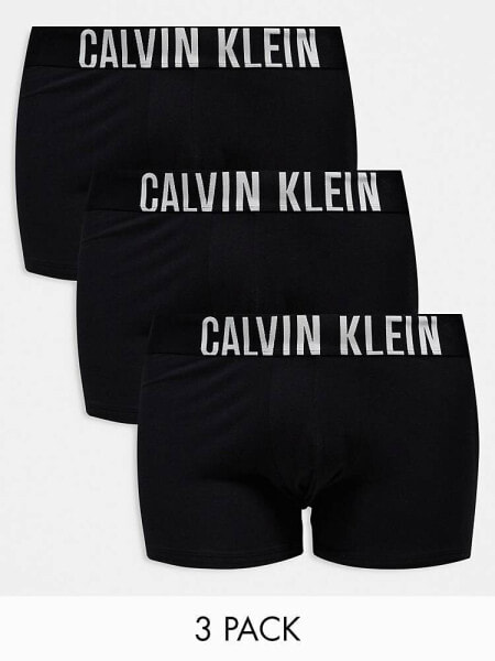 Calvin Klein Plus intense power cotton stretch trunks 3 pack in black