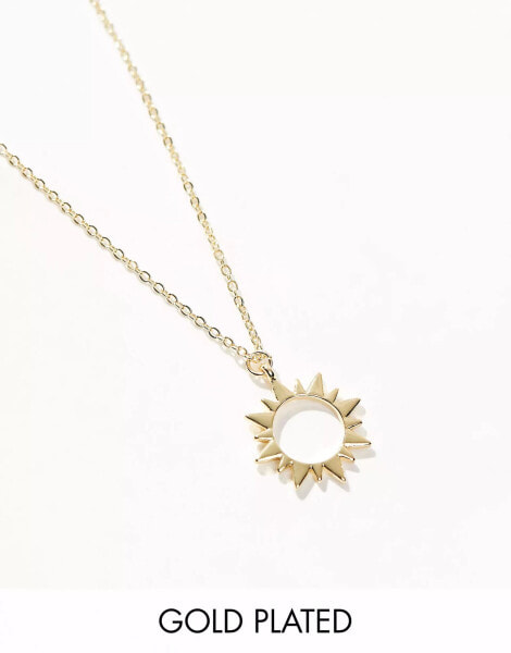 Pieces celestial sun necklace in gold