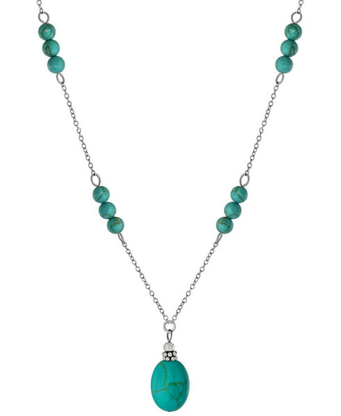 Giani Bernini rose Quartz Bead 18" Pendant Necklace (5 ct. t.w.) in Sterling Silver (Also in Turquoise, Sodolite, Amethyst & Red Jasper), Created for Macy's