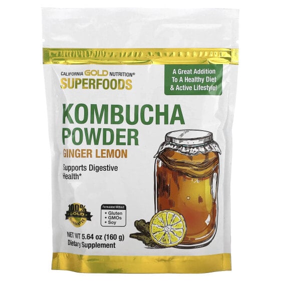 Пробиотики California Gold Nutrition Kombucha Powder Plus, 160 г