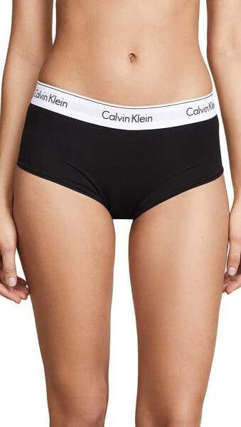 Calvin Klein 174723 Womens Modern Cotton Boy Shorts Underwear Black Size Large