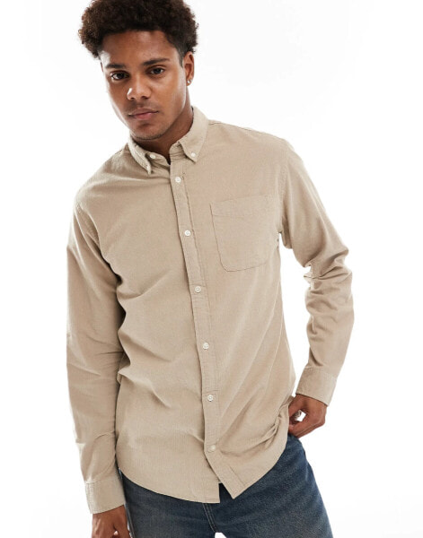 Jack & Jones cord shirt in beige