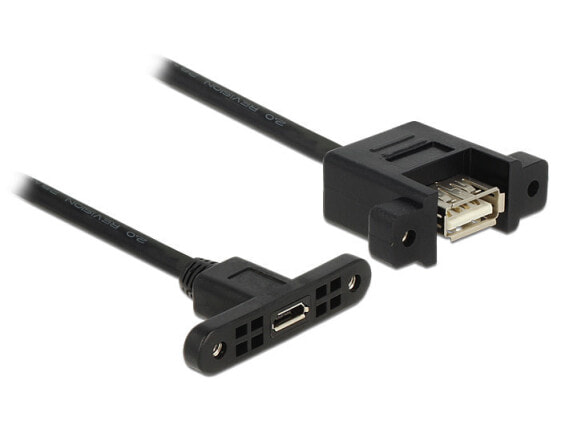 Разъем для переходника Delock USB2.0 Micro-B/USB2.0-A 1м - USB A - Micro-USB B - USB 2.0 - Female/Female - черный