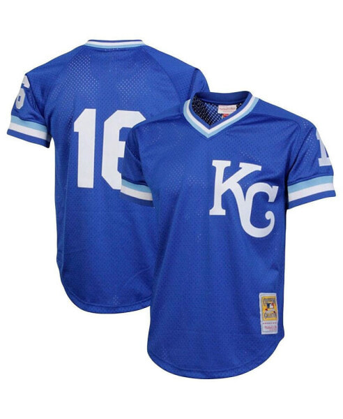 Men's Bo Jackson Royal Kansas City Royals Cooperstown Collection Big and Tall Mesh Batting Practice Jersey