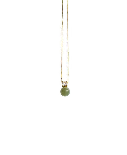 Esther — Green jade and zircon necklace