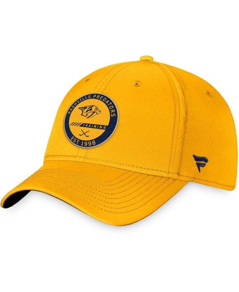 Men's Gold Nashville Predators Authentic Pro Team Training Camp Practice Flex Hat