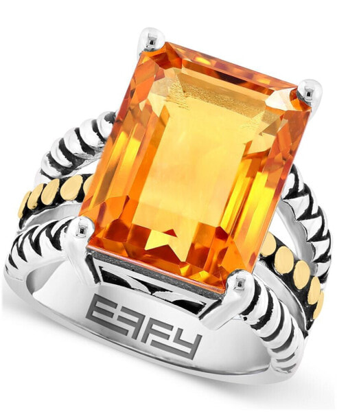 EFFY® Citrine Statement Ring (12 ct. t.w.) in Sterling Silver & 18k Gold-Plate