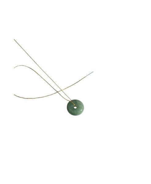 seree button — Green jade pendant necklace