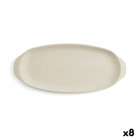 Snack tray Quid Mineral Gres Beige Ceramic 13 x 30,5 cm (8 Units)