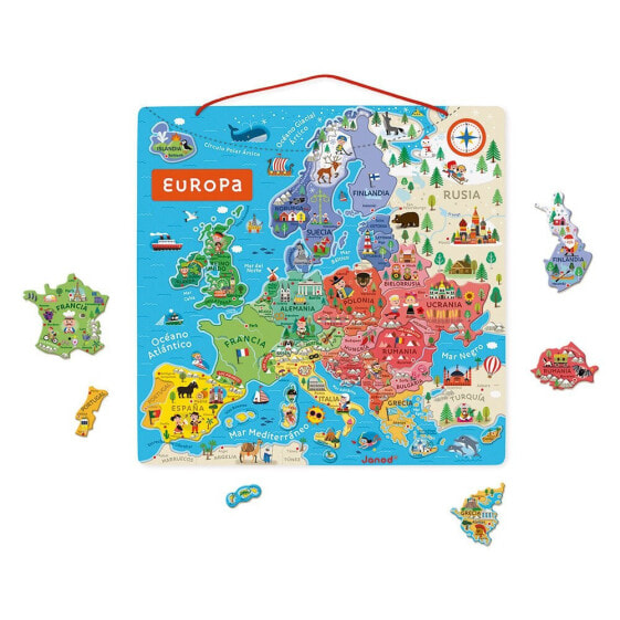 Развивающая игра Janod Карта Европы в магнитном исполнении, испанская версия, для детей 7-12 лет.