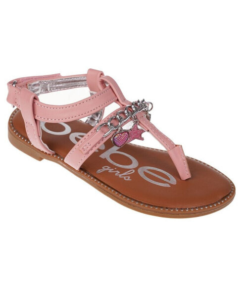 Big Girl's Strappy Sandal with Metal Chain and Sea Charms Polyurethane Sandals