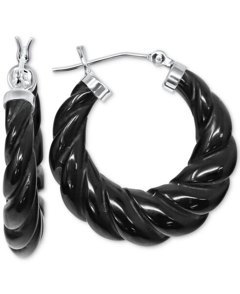 Серьги Macy's Black Agate Twist Hoop