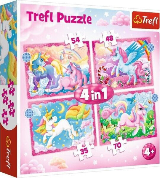 Trefl Puzzle 4w1 Jednorożce i magia 34389 Trefl