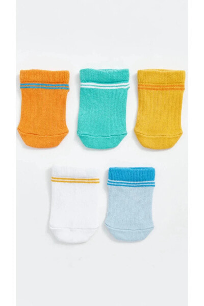 LCW baby Çizgili Erkek Bebek Soket Çorap 5'li