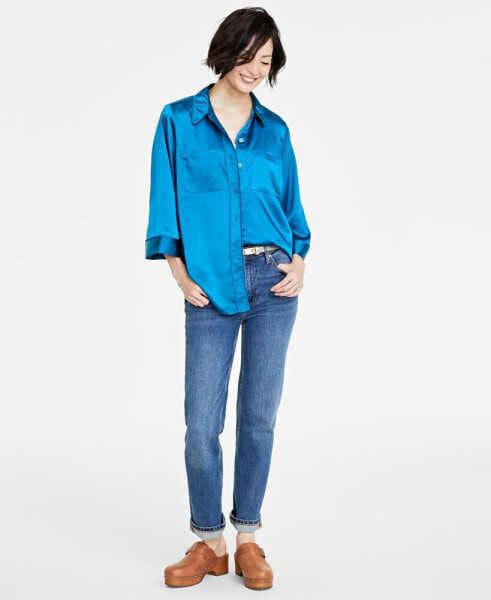 Women's Satin Pajama Top, Created for Macy's