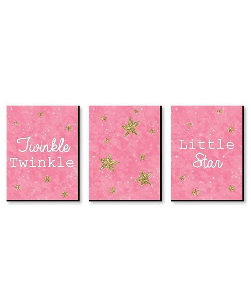 Pink Twinkle Twinkle - Wall Art Decor - 7.5 x 10 inches - 3 Prints