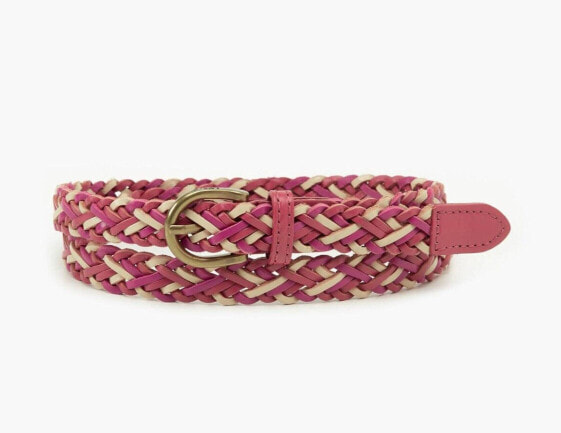 Levi’s Leather Braided Belt Fuchsia Pink Cream New Size Small