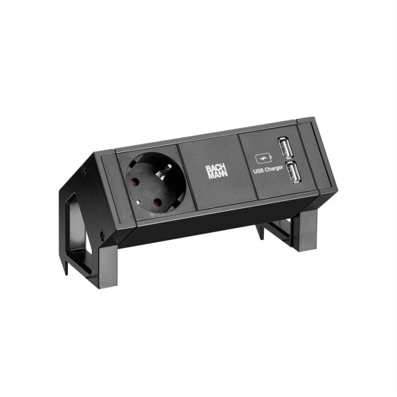 Bachmann Desk 2 - 1 AC outlet(s) - Indoor - Type F - Black - 155 mm - 1 pc(s)