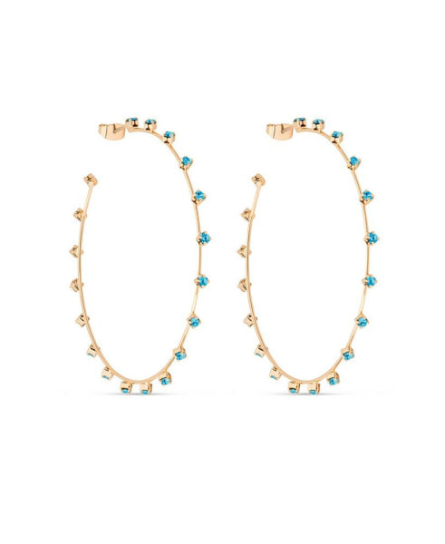 Simple Spark Crystal 18k Gold Plated Hoops