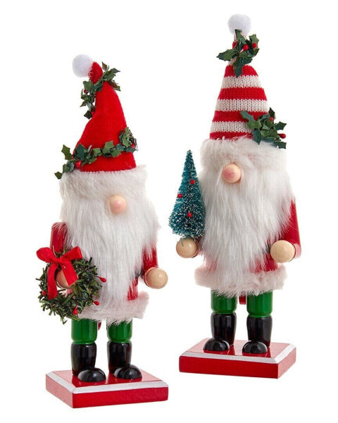 Kurt Adler 9In Christmas Gnome Nutcracker (2 Assorted) Multicolor