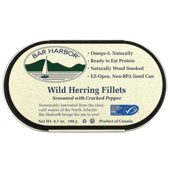 Wild Herring Fillets, Seasoned with Cracked Pepper, 6.7 oz (190 g)