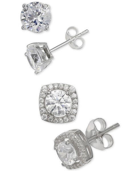 2-Pc. Set Cubic Zirconia Stud Earrings in Sterling Silver, Created for Macy's